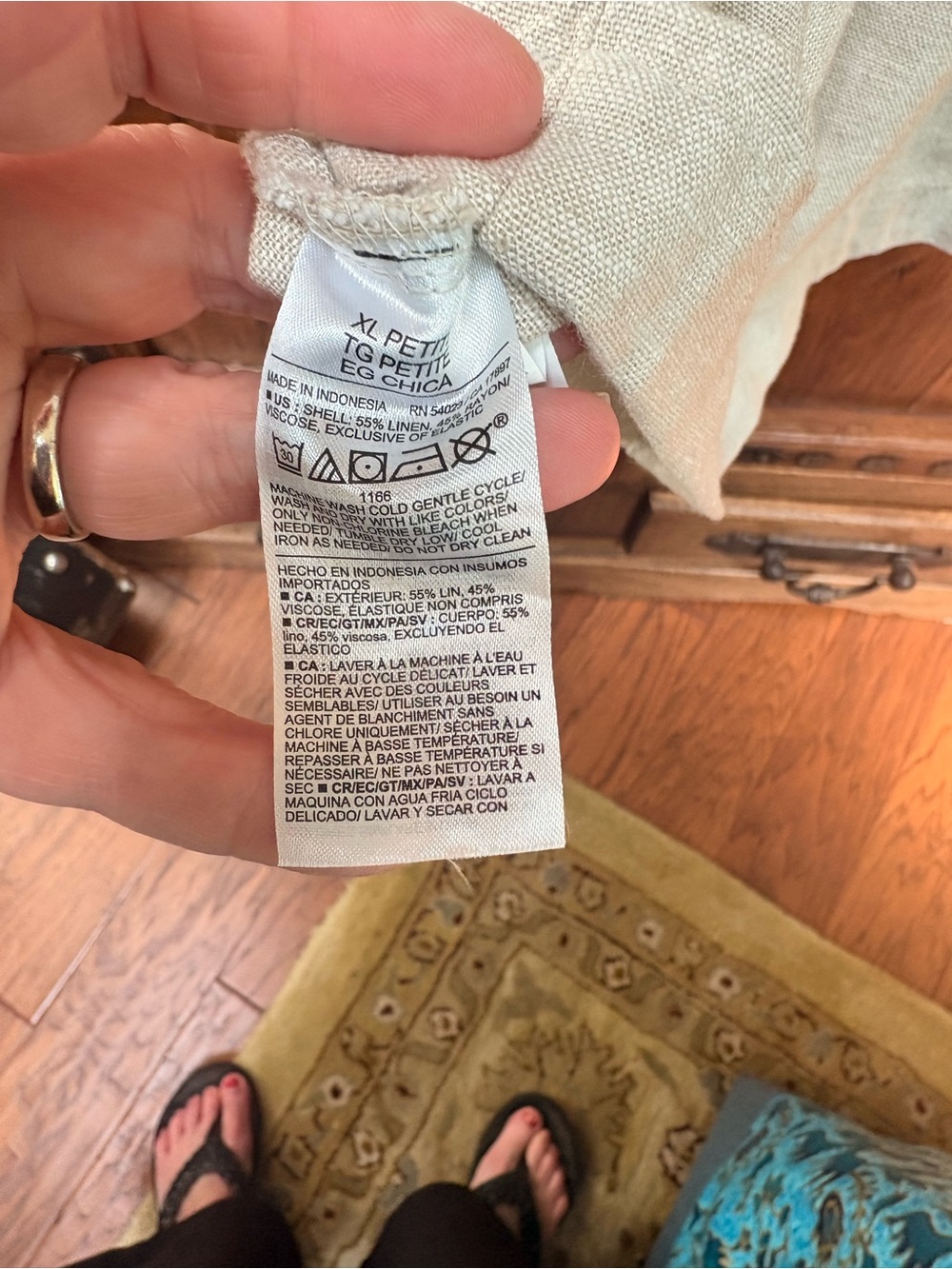 Old Navy Beige Linen Blend Dress NWOT PXL - Picture 4 of 4